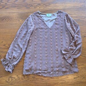 Elegant Brown V-Neck Women's Top